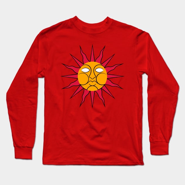 Folk Horror Wicker Man Sun Sigil Long Sleeve T-Shirt by Ricardo77